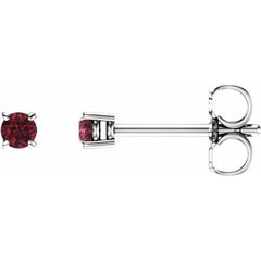 14K White Gold 2.5 mm Natural Mozambique Garnet Earrings