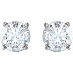 14K White Gold 4 mm Natural White Sapphire Earrings