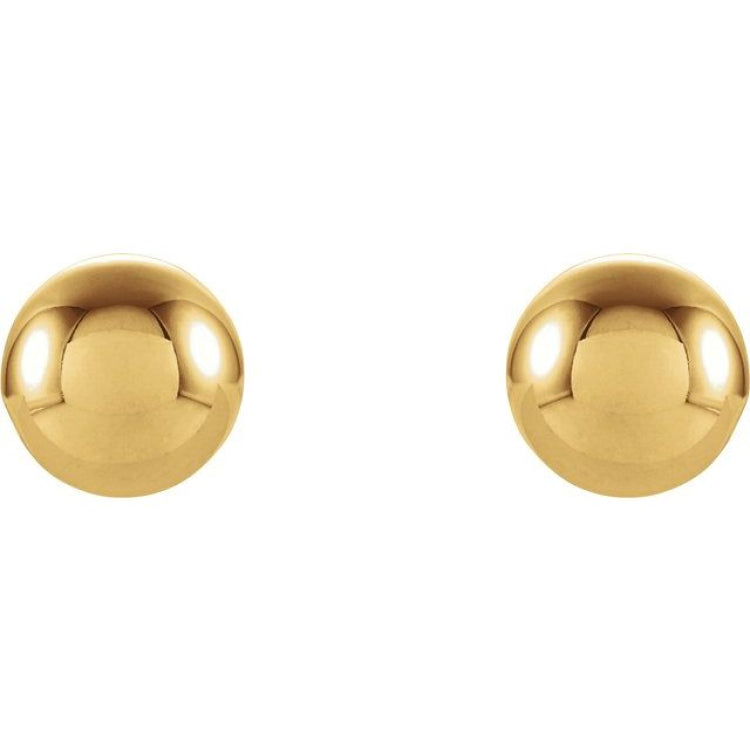 14K Yellow 6 mm Ball Stud Earrings