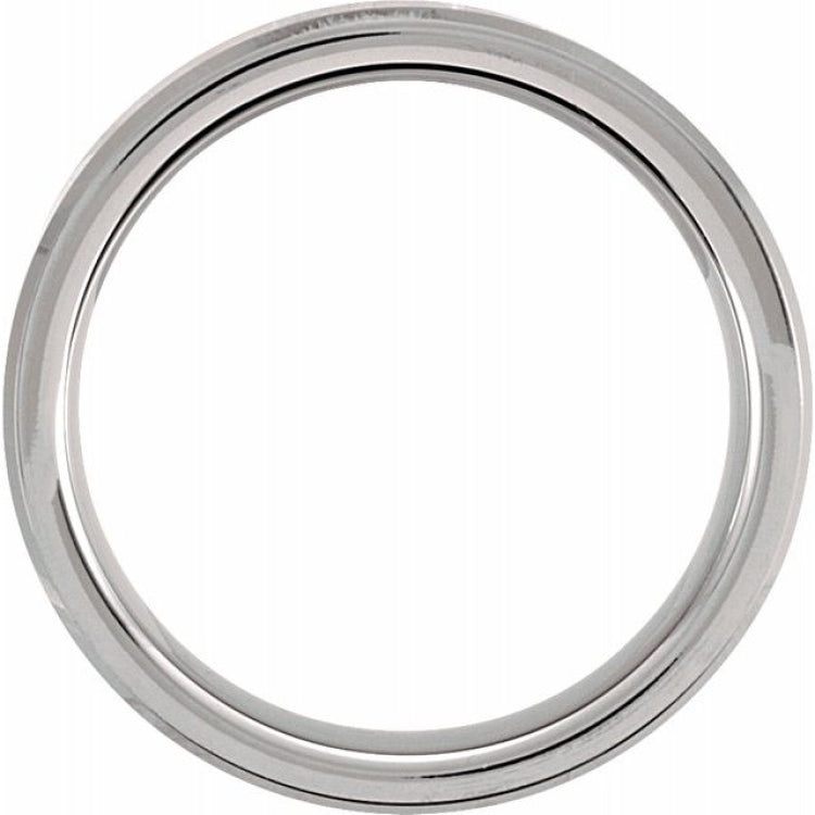 Tungsten 6 mm Beveled-Edge Band Size 8.5
