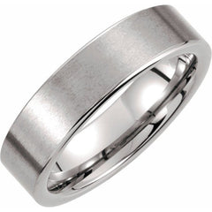 Tungsten 6 mm Comfort-Fit Flat Band Size 12