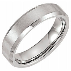 Tungsten 6 mm Beveled-Edge Inlay Band Size 6.5