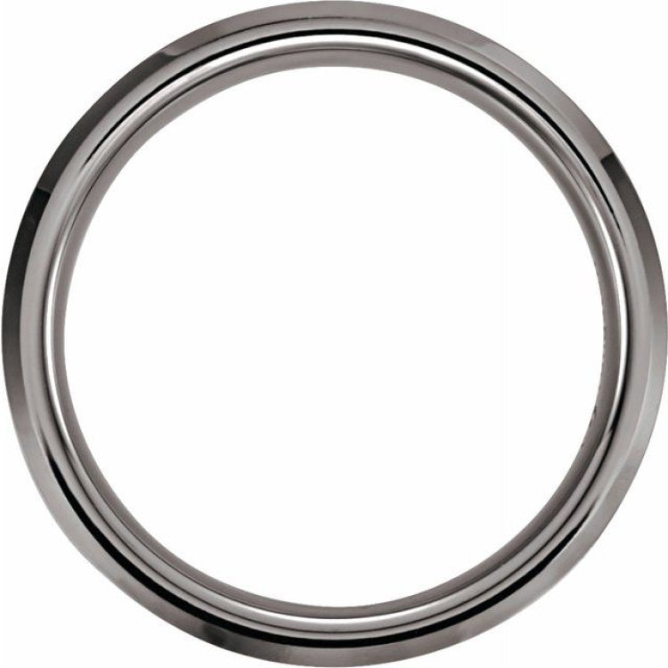Tungsten 6 mm Beveled-Edge Inlay Band Size 6.5