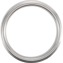 Tungsten 6 mm Stepped-Edge Inlay Comfort-Fit Band  Size 11.5