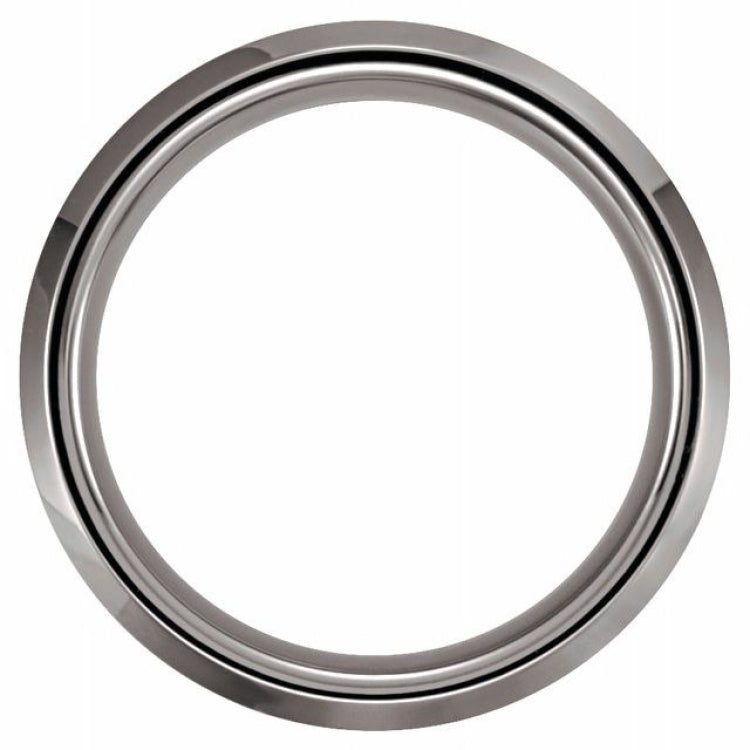 Tungsten 8 mm Beveled-Edge Comfort-Fit Band Size 12