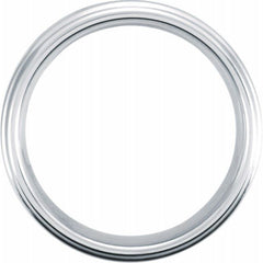 White Tungsten 6 mm Stepped-Edge Inlay Comfort-Fit Band  Size 9