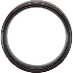 Black PVD Tungsten 8 mm Stepped-Edge Comfort-Fit Band Size 7.5