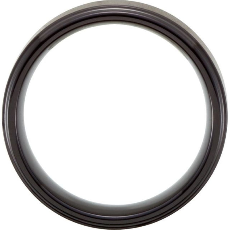 Black PVD Tungsten 8 mm Stepped-Edge Comfort-Fit Band Size 10