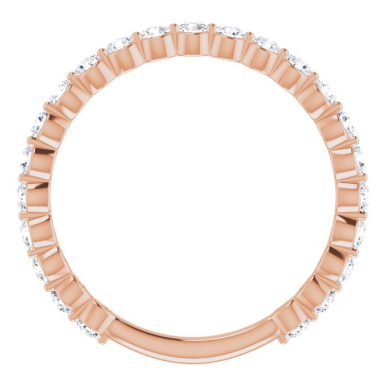 14K Rose 3/4 CTW Lab-Grown Diamond Anniversary Band