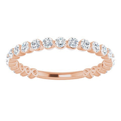 14K Rose 3/4 CTW Lab-Grown Diamond Anniversary Band