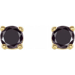 14K Yellow 1/5 CTW Natural Black Diamond Stud Earrings