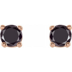 14K Rose 1/5 CTW Natural Black Diamond Stud Earrings