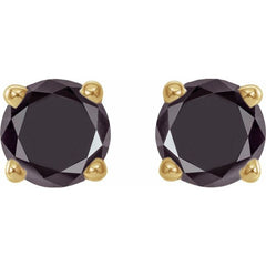 14K Yellow 1/2 CTW Natural Black Diamond Stud Earrings
