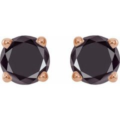 14K Rose Gold 1/2 CTW Natural Black Diamond Earrings