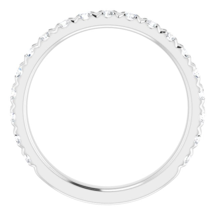 14K White 3/4 CTW Natural Diamond French-Set Anniversary Band