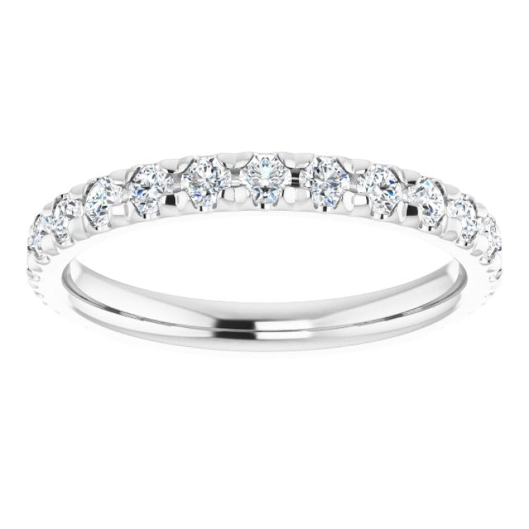14K White 3/4 CTW Natural Diamond French-Set Anniversary Band
