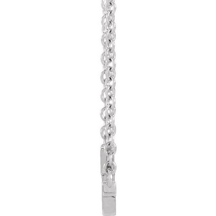 14K White 12x5.9 mm Sideways Cross 16-18" Necklace
