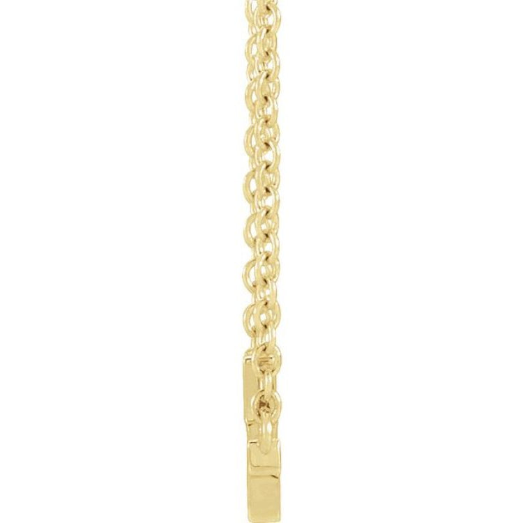 14K Yellow 12x5.9 mm Sideways Cross 16-18" Necklace