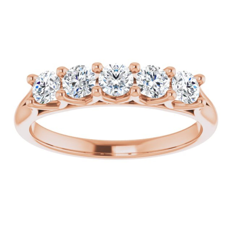 14K Rose 5/8 CTW Lab-Grown Diamond Anniversary Band