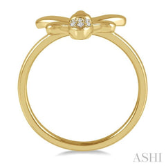 1/20 ctw Bumble Bee Round Cut Diamond Petite Fashion Ring in 10K Yellow Gold