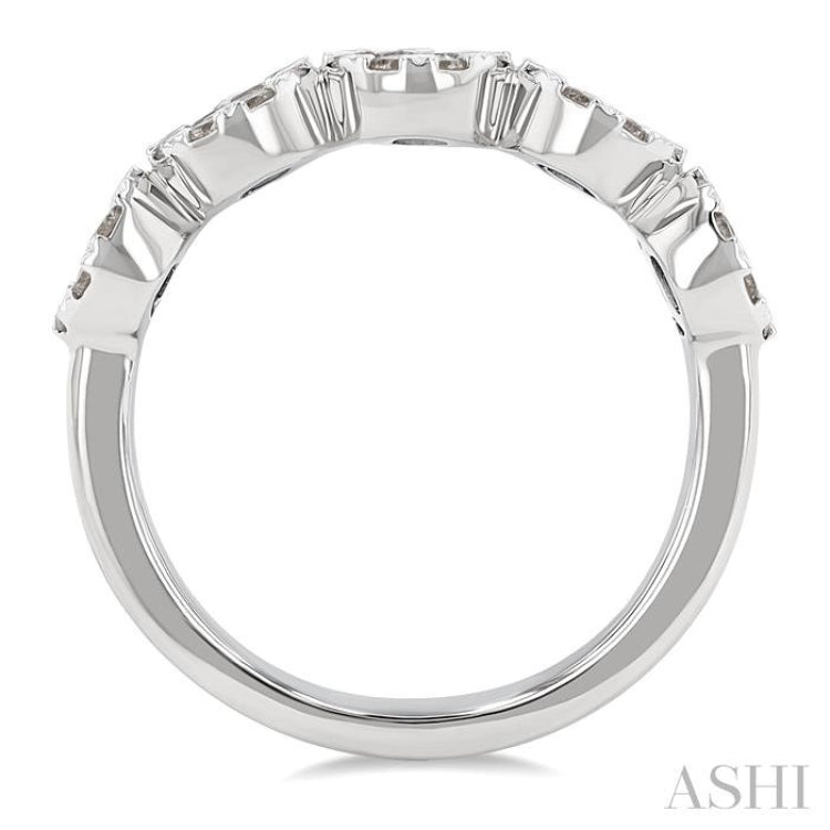 1 Ctw 5-Stone Lovebright Round Cut Diamond Ring in 14K White Gold