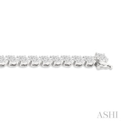 7 Ctw Round Cut Diamond Lovebright Tennis Bracelet in 14K White Gold
