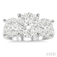 2 ctw Lovebright Round Cut Diamond Ring in 14K White Gold