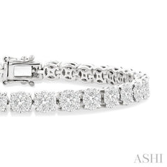 5 Ctw Round Cut Diamond Lovebright Tennis Bracelet in 14K White Gold