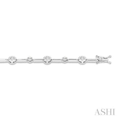 1 Ctw Lovebright Round Cut Diamond Bar Bracelet in 14K White Gold