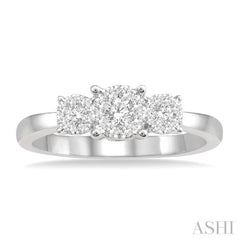 1/3 ctw Lovebright Round Cut Diamond Ring in 14K White Gold