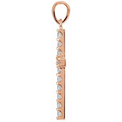 14K Rose 1/5 CTW Lab-Grown Diamond Cross Pendant