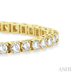 10 Ctw Square Box Link Round Cut Diamond Tennis Bracelet in 14K Yellow Gold