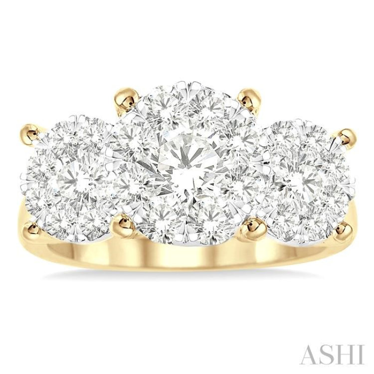 2 ctw Lovebright Round Cut Diamond Ring in 14K Yellow and White Gold