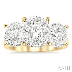 2 ctw Lovebright Round Cut Diamond Ring in 14K Yellow and White Gold