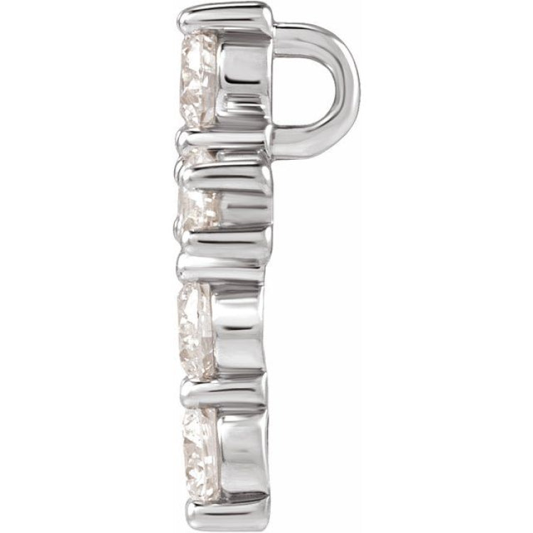 14K White 1/2 CTW Lab-Grown Diamond Pendant