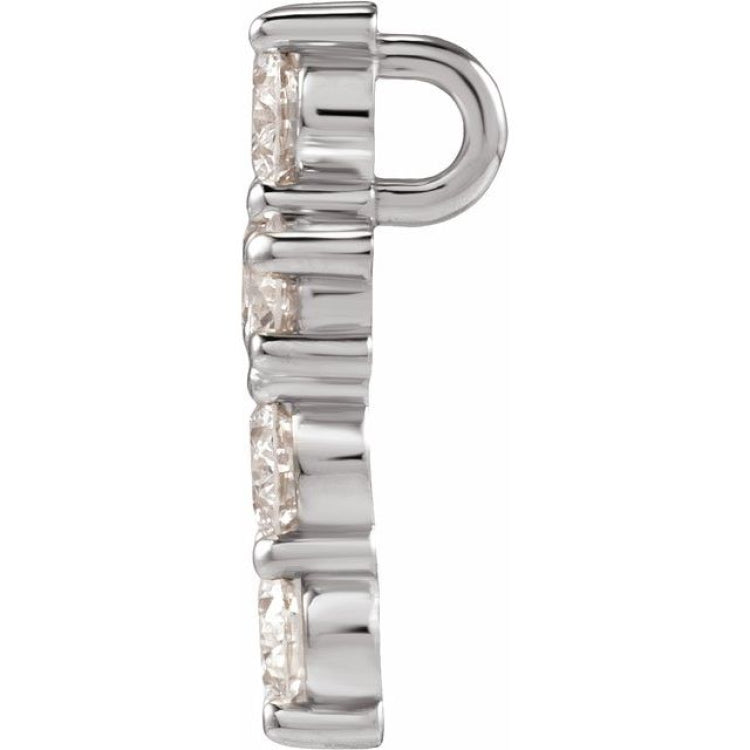 14K White 9/10 CTW Lab-Grown Diamond Pendant