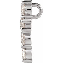 14K White 9/10 CTW Lab-Grown Diamond Pendant