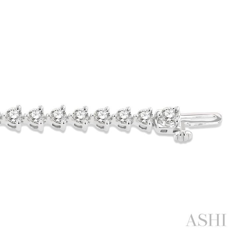 4.00CT RDDM 3 PRONG Tennis BRACELET WG 14K-G*