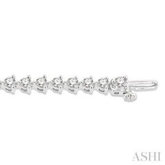 4.00CT RDDM 3 PRONG Tennis BRACELET WG 14K-G*