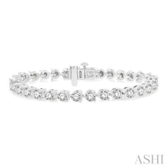 10 Ctw 3 Prong Round Cut Diamond Tennis Bracelet WG 14K-G*