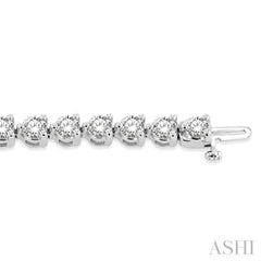 10 Ctw 3 Prong Round Cut Diamond Tennis Bracelet WG 14K-G*