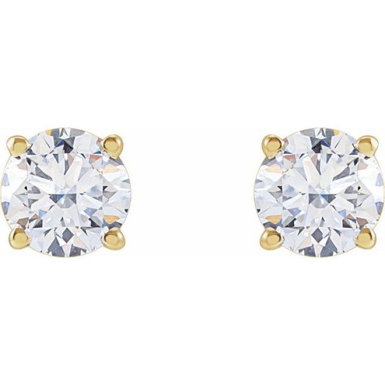 14K Yellow 1 CTW Lab-Grown Diamond Stud Earrings