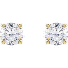14K Yellow 1 CTW Lab-Grown Diamond Stud Earrings