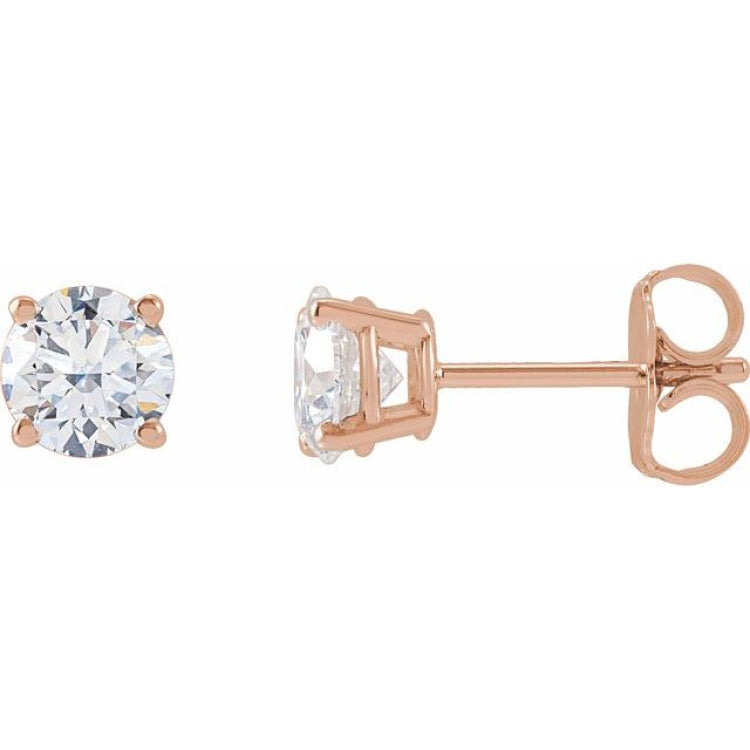 14K Rose Gold 1 CTW Lab-Grown Diamond Earrings