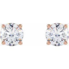 14K Rose Gold 1 CTW Lab-Grown Diamond Earrings