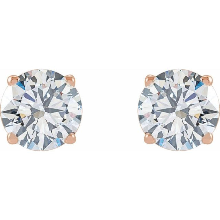 14K Rose Gold 2 CTW Lab-Grown Diamond Earrings
