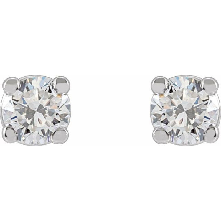 14K White 1/5 CTW Lab-Grown Diamond Stud Earrings