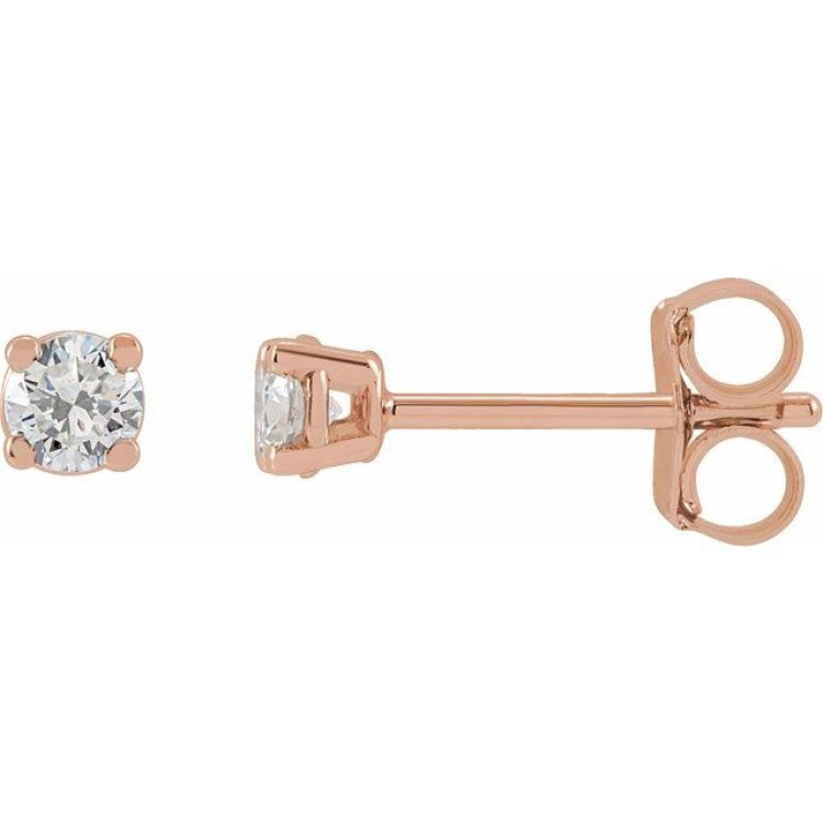 14K Rose Gold 1/5 CTW Lab-Grown White Diamond Earrings