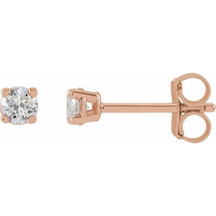 14K Rose Gold 1/5 CTW Lab-Grown White Diamond Earrings