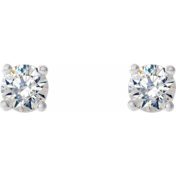 14K White Gold 1/5 CTW Lab-Grown Diamond 4-Prong Stud Earrings